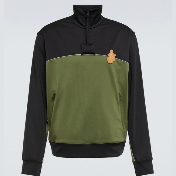 NWT Moncler X JW Anderson Zip Up Cardigan Sweater XL Colorblock Green Jersey - Picture 3 of 7
